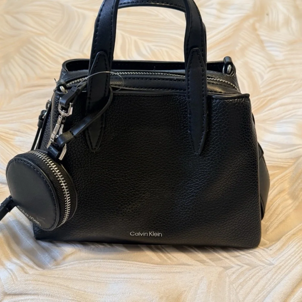 Calvin Klein Millie 2 in 1 Triple Compartment Mini One Size, Black/Silver